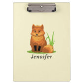 パーソナライズかわいい小さなキツネ新学期 クリップボード (正面)