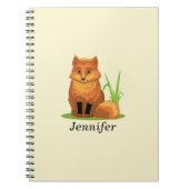 パーソナライズかわいい小さなキツネ新学期 ノートブック (正面)