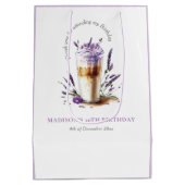 パーソナライズされたありがとうコーヒー誕生日 ミディアムペーパーバッグ (裏面)