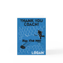 パーソナライズされたありがとうホッケーのコーチはネットを裂く