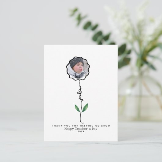 パーソナライズされたありがとう先生写真ギフトkid ポストカード (スタンド正面)