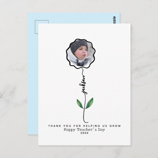 パーソナライズされたありがとう先生写真ギフトkid ポストカード (正面/裏面)