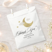 パーソナライズされたありがとう赤ちゃんシャワームーン&スターズFa フェイバーバッグ (クリップ留めされた状態)
