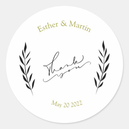 パーソナライズされたありがとう ラウンドシール (正面)