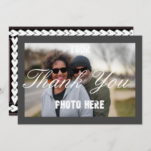 パーソナライズされたありが結婚とう サンキューカード (正面/裏面)