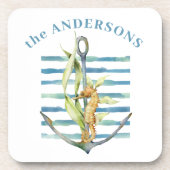 パーソナライズされたいかり沿岸テーマ コースター (正面)