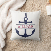 パーソナライズされたいかり航海の クッション (ブランケット)