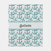 パーソナライズされたいかり航海の フリースブランケット (正面)