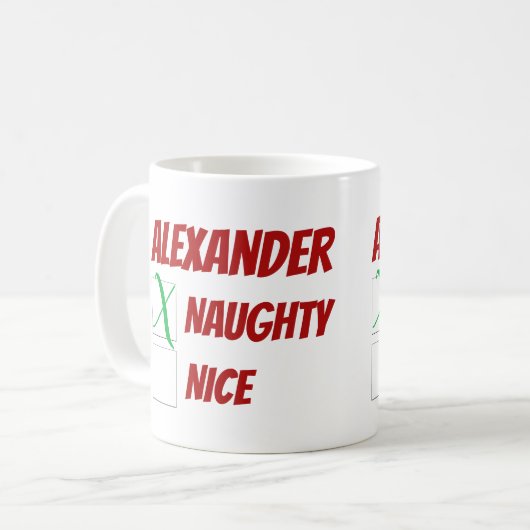 パーソナライズされたいけなや素敵なクリスマス コーヒーマグカップ (正面左)