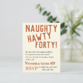 パーソナライズされたいたずらなホーティー40歳の面白い誕生日 ポストカード (スタンド正面)