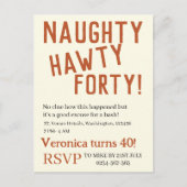 パーソナライズされたいたずらなホーティー40歳の面白い誕生日 ポストカード (正面)