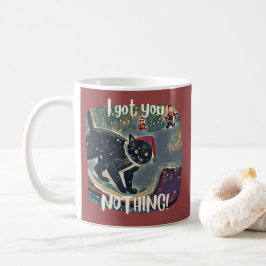 パーソナライズされたいたずらな黒猫スライド面白いXmas コーヒーマグカップ