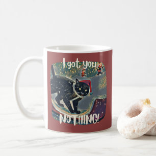 パーソナライズされたいたずらな黒猫スライド面白いXmas コーヒーマグカップ