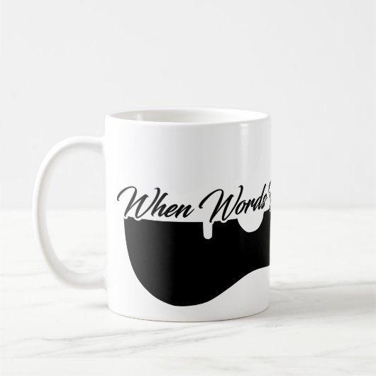 「パーソナライズされたいつ言葉話」ギターセラミックマググ コーヒーマグカップ (左)