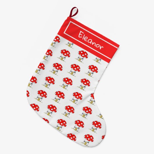 パーソナライズされたおとぎ話 ラージクリスマスストッキング (正面 (吊り時))