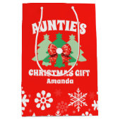 パーソナライズされたおばあちゃんのクリスマスプレゼント ミディアムペーパーバッグ (正面)