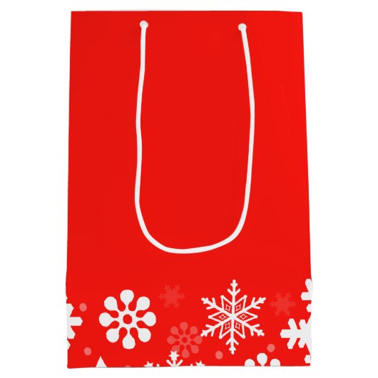 パーソナライズされたおばあちゃんのクリスマスプレゼント ミディアムペーパーバッグ (裏面)