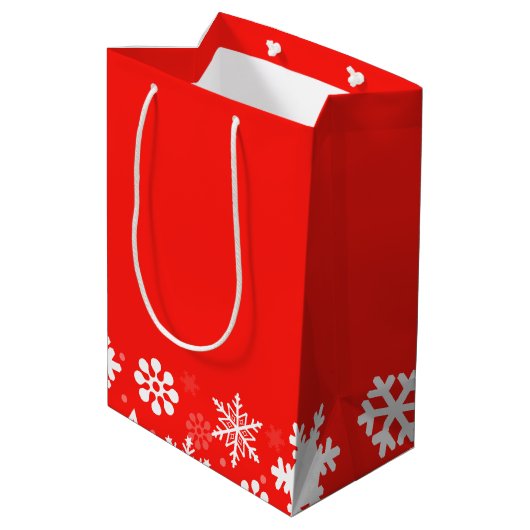 パーソナライズされたおばあちゃんのクリスマスプレゼント ミディアムペーパーバッグ (裏面アングル)