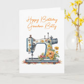 パーソナライズされたおばあちゃんの誕生日 |ヴィンテージ カード (黄色い花)