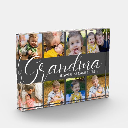 パーソナライズされたおばあちゃん一番甘い名前があるPh フォトブロック (左)