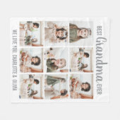 パーソナライズされたおばあちゃん9フォトコラージュ フリースブランケット (正面(横))