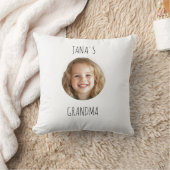 パーソナライズされたおばあちゃん | カスタム孫顔 クッション (ブランケット)