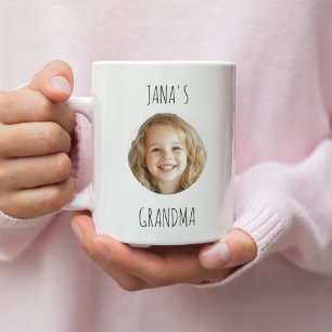 パーソナライズされたおばあちゃん カスタム孫顔 コーヒーマグカップ