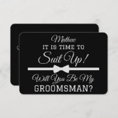 「パーソナライズされたおまえは俺の食料雑貨係になるかい?」 スーツを着る サンキューカード (正面/裏面)