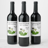 パーソナライズされたおめでとうのワ結婚インボトルラベル ワインラベル (ボトル)