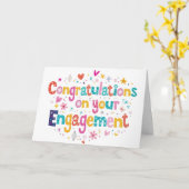 パーソナライズされたおめでとうの婚約 カード (黄色い花)