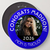 パーソナライズされたおめでとうグラードフォトマムブ誇りを持ったルー 缶バッジ (正面&裏面)