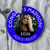 パーソナライズされたおめでとうグラードフォトマムブ誇りを持ったルー 缶バッジ (インサイチュ)