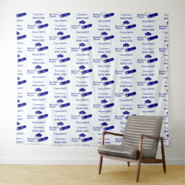 パーソナライズされたおめでとう卒業キャップのディプロマカラー タペストリー