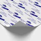 パーソナライズされたおめでとう卒業式キャップディプロマブルー ラッピングペーパー (角)