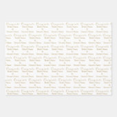 パーソナライズされたおめでとう名！アンティーク結婚金ゴールド ラッピングペーパーシート (正面3)