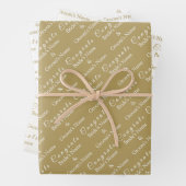 パーソナライズされたおめでとう名！アンティーク結婚金ゴールド ラッピングペーパーシート (インサイチュ)