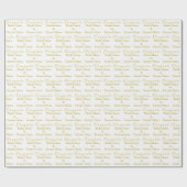 パーソナライズされたおめでとう名！ホワイトオールド金ゴールド結婚ズ ラッピングペーパー (フラット)