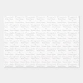 パーソナライズされたおめでとう名！ホワイト結婚・シルバー ラッピングペーパーシート (正面3)