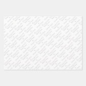 パーソナライズされたおめでとう名！ホワイト結婚・シルバー ラッピングペーパーシート (正面)