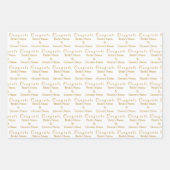 パーソナライズされたおめでとう名!ルクソール結婚金ゴールド ラッピングペーパーシート (正面2)