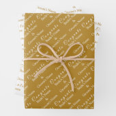 パーソナライズされたおめでとう名！ルクソール結婚金ゴールド ラッピングペーパーシート (インサイチュ)