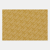 パーソナライズされたおめでとう名!ルクソール結婚金ゴールド ラッピングペーパーシート (正面)