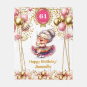 パーソナライズされたおもしろいおばあちゃん毛布誕生日 フリースブランケット (正面)