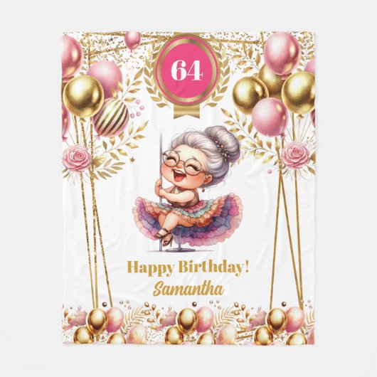 パーソナライズされたおもしろいおばあちゃん毛布誕生日 フリースブランケット (正面)