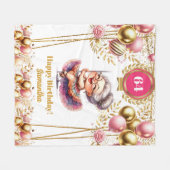 パーソナライズされたおもしろいおばあちゃん毛布誕生日 フリースブランケット (正面(横))