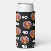 パーソナライズされたおもしろいカスタム誕生日パーティー スリム缶クーラー (Seltzer正面)