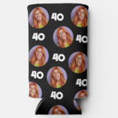 パーソナライズされたおもしろいカスタム誕生日パーティー スリム缶クーラー (正面)