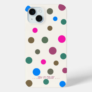 パーソナライズされたおもしろいカラフルサークル、ラズベリーバラ iPhone 15 MINIケース