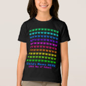 パーソナライズされたおもしろいカラフル、小学生100日目 トライブレンドTシャツ (正面)