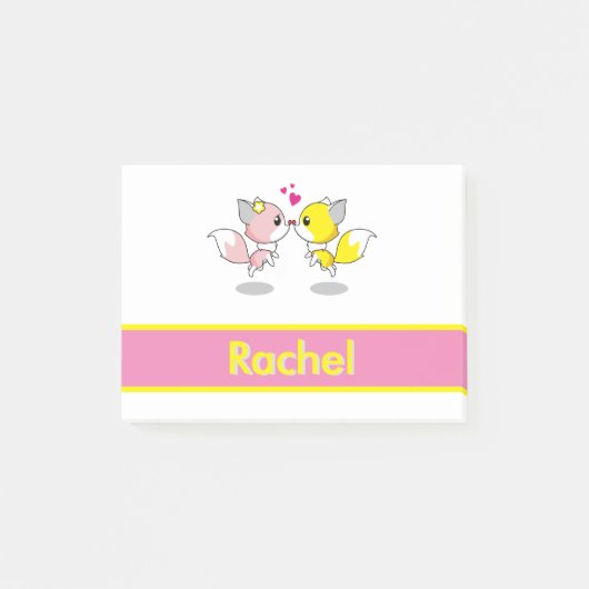 パーソナライズされたおもしろいキツネ ポストイット (正面)